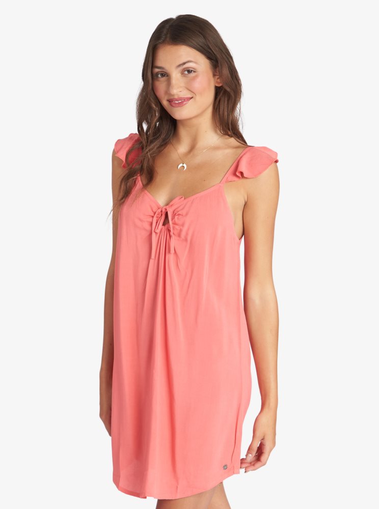 Rose Women's Roxy Future Thoughts Woven Strappy Mini Dress | USA NPAG-89316