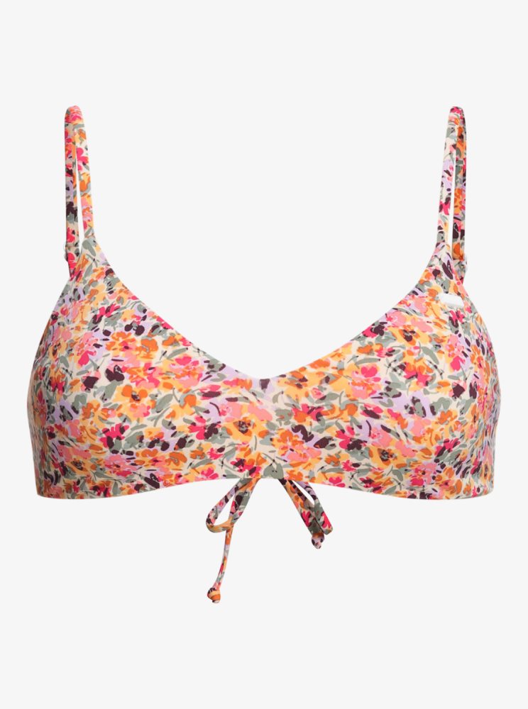 Rose Women's Roxy Printed Beach Classics Athletic Triangle Bikini Tops | USA XEIO-58492