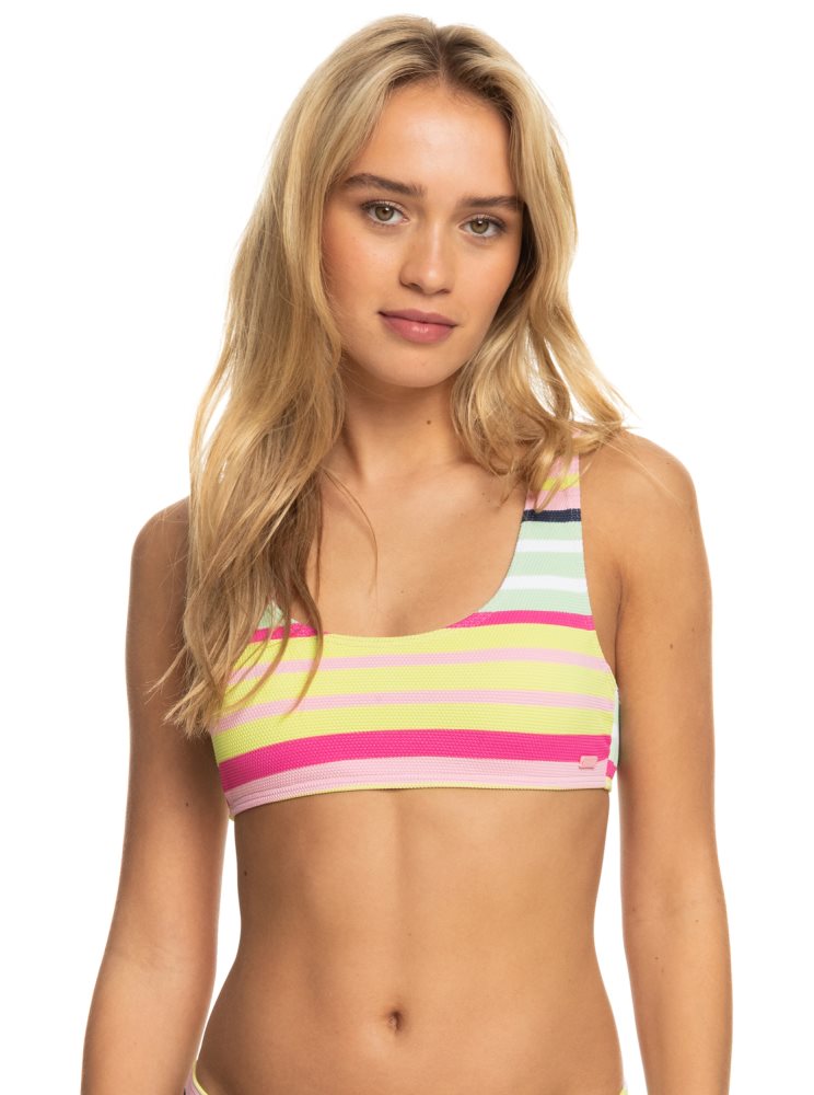 Stripes Women\'s Roxy Stripe Soul Bralette Bikini Tops | USA VTNP-28671