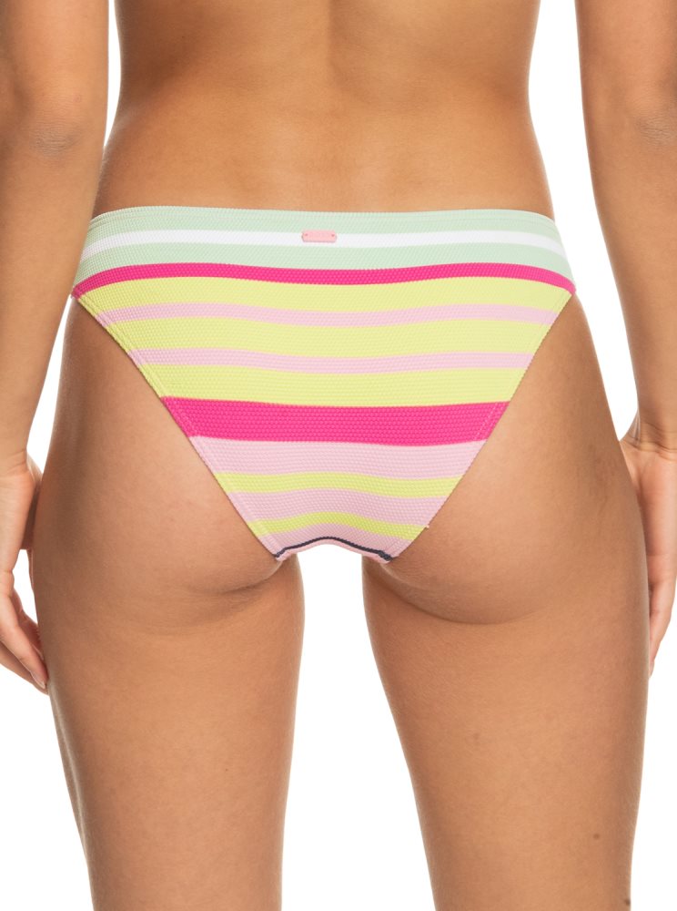 Stripes Women's Roxy Stripe Soul Mid Waist Bikini Bottoms | USA POIV-82750