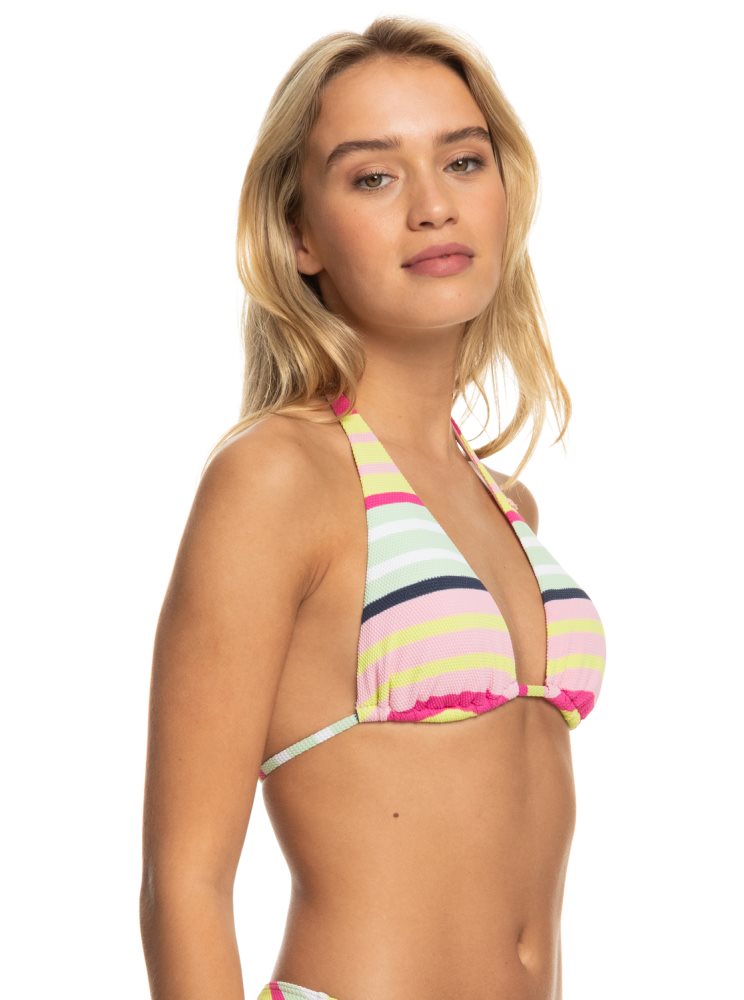 Stripes Women's Roxy Stripe Soul Tiki Tri Bikini Tops | USA AMYH-72016