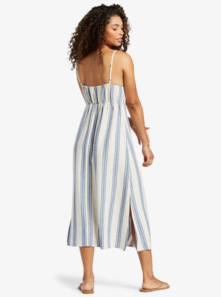 Stripes Women's Roxy Sweetest Step Midi Dress | USA WBKH-50193