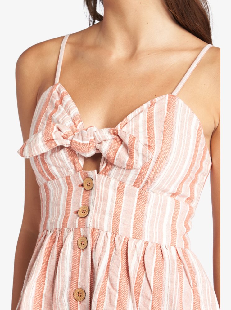 Stripes Women's Roxy Under The Cali Sun Stripe Strappy Dress | USA SOBY-01954