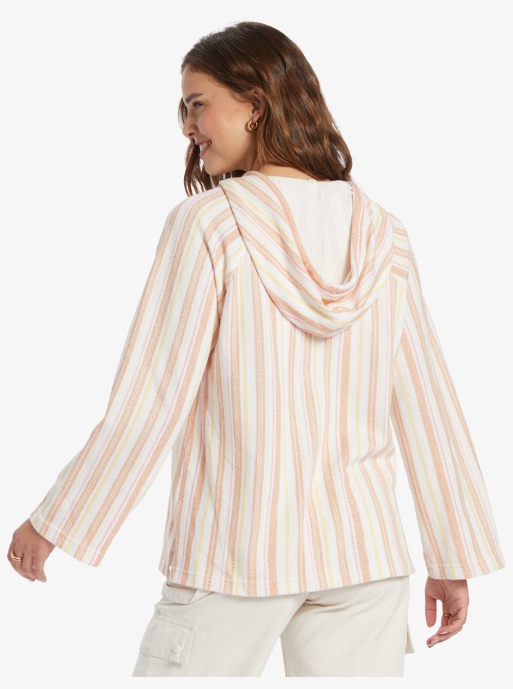 Stripes Women's Roxy Wild And Free Poncho Style Hoodie | USA NKWB-30695