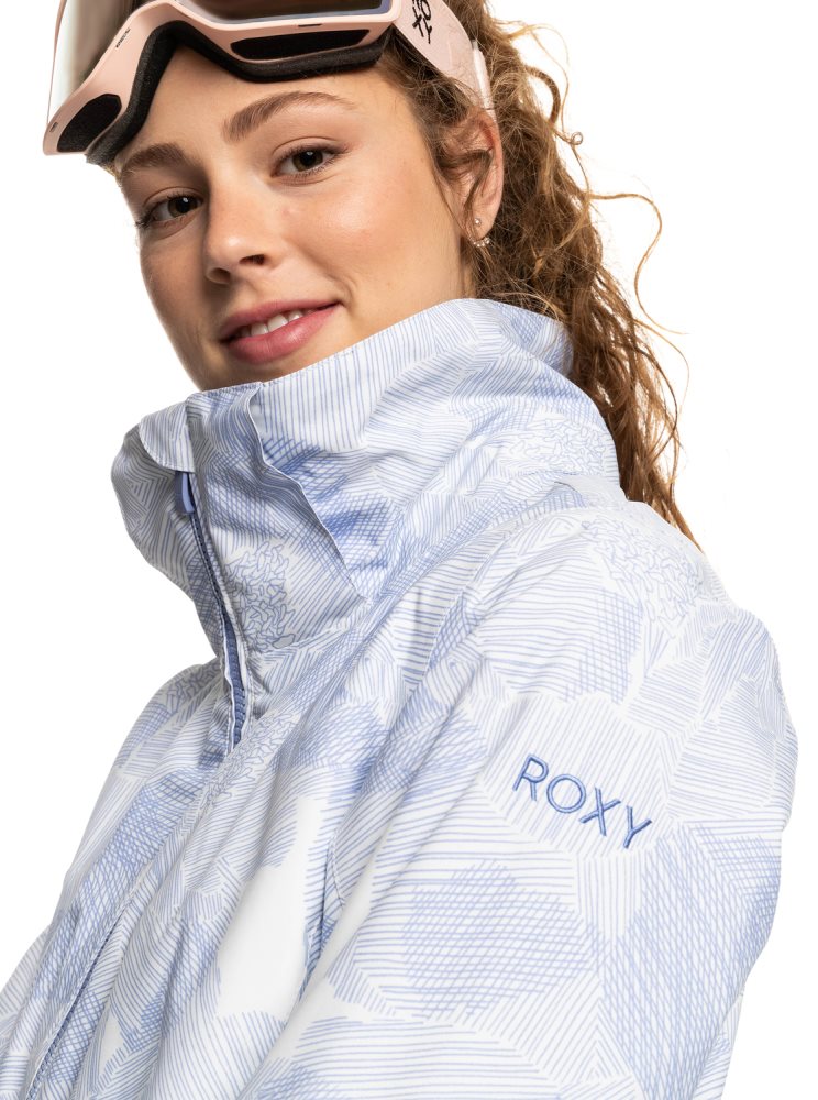 White / Blue Women's Roxy Jet Ski Insulated Ski Jackets | USA CYES-34827