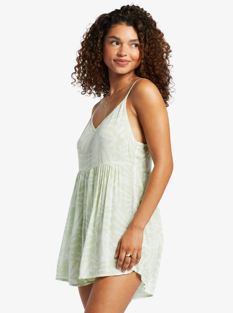 White / Green Women's Roxy Wanderer Rompers | USA XZAT-38506