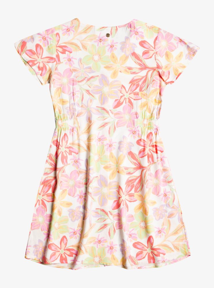 White Kids' Roxy 4-16 Another Song Buttoned Skater Dress | USA RCQI-86420