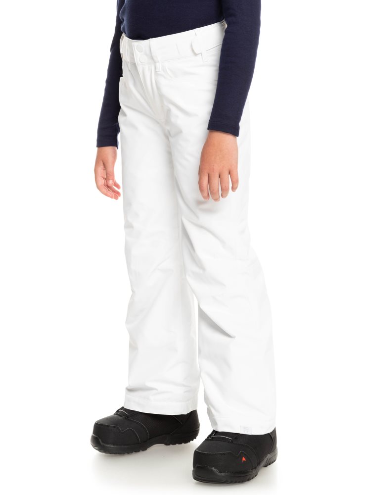 White Kids' Roxy 4-16 Backyard Insulated Snow Pants | USA HCDA-45690