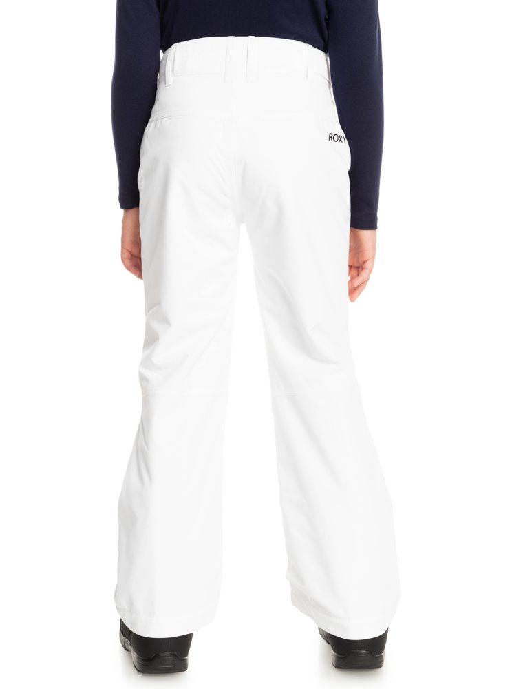 White Kids' Roxy 4-16 Backyard Insulated Snow Pants | USA HCDA-45690