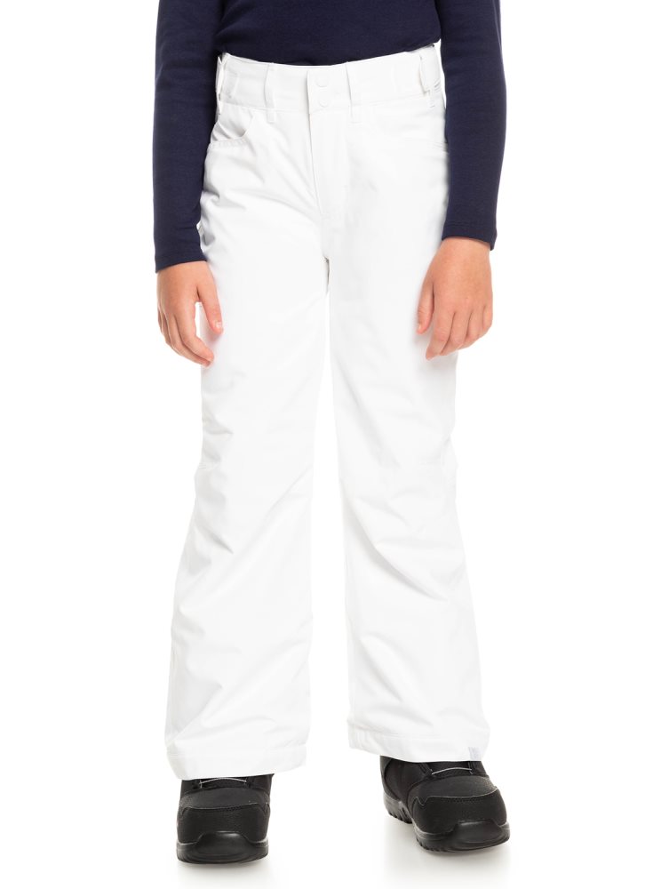 White Kids\' Roxy 4-16 Backyard Insulated Snow Pants | USA HCDA-45690