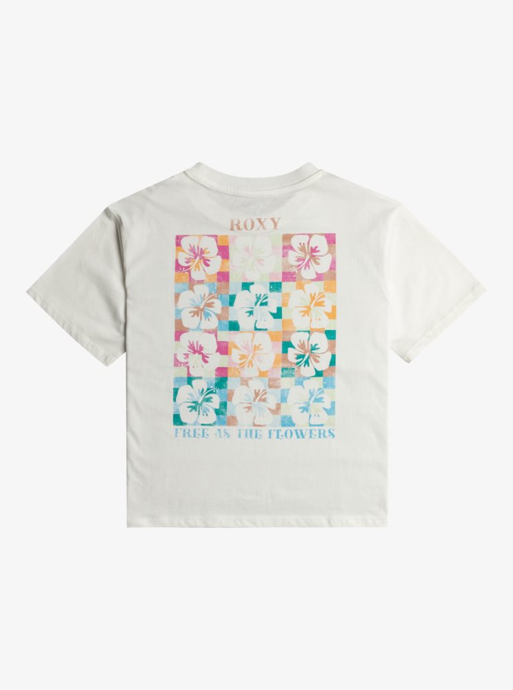 White Kids' Roxy 4-16 Gone To California Oversized T Shirts | USA QWPM-75916