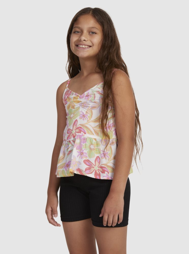 White Kids' Roxy 4-16 Good Old Days Strappy Tanks | USA BQTX-32708