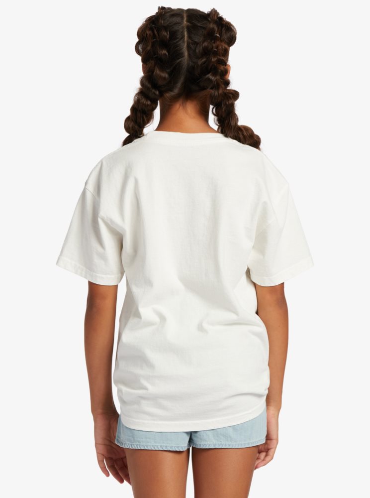 White Kids' Roxy 4-16 Sunny Days Oversized T Shirts | USA LZYW-85279