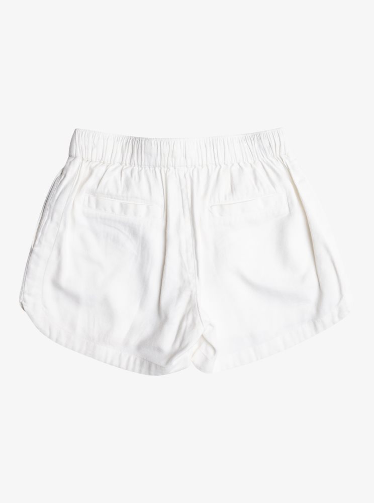 White Kids' Roxy 4-16 Una Mattina Elastic Waist Shorts | USA CEBS-02316