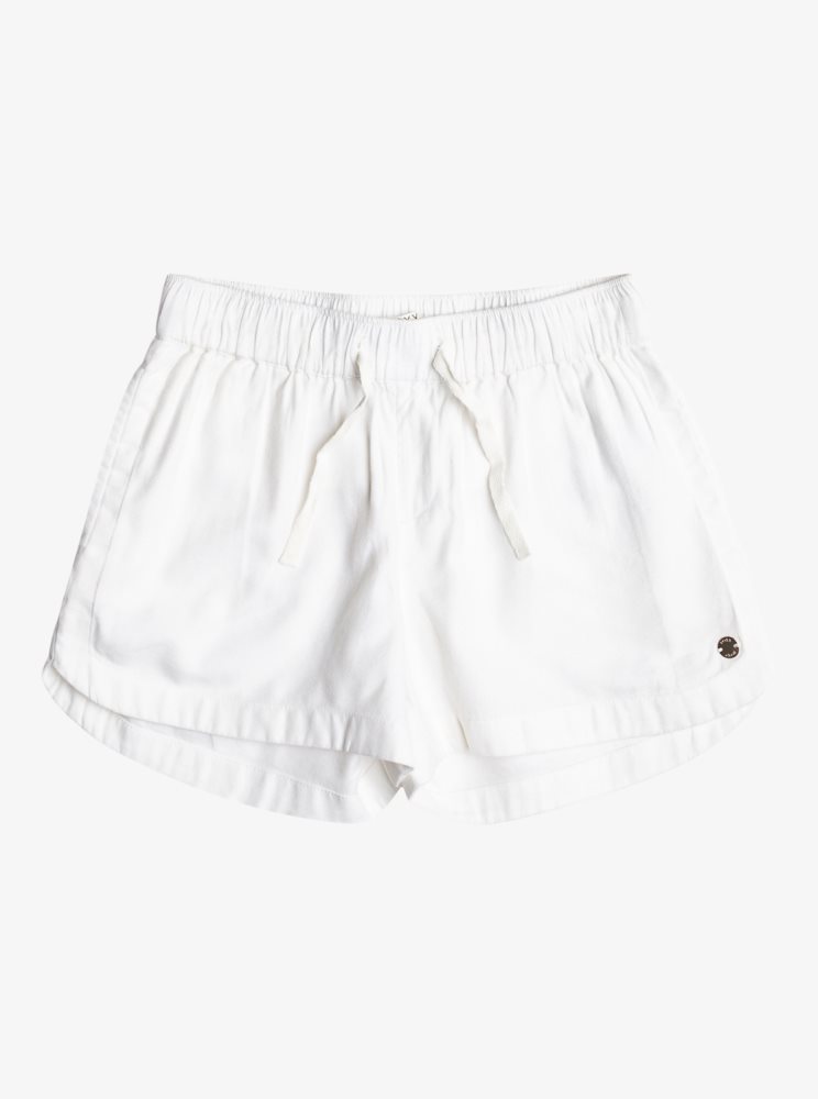 White Kids\' Roxy 4-16 Una Mattina Elastic Waist Shorts | USA CEBS-02316