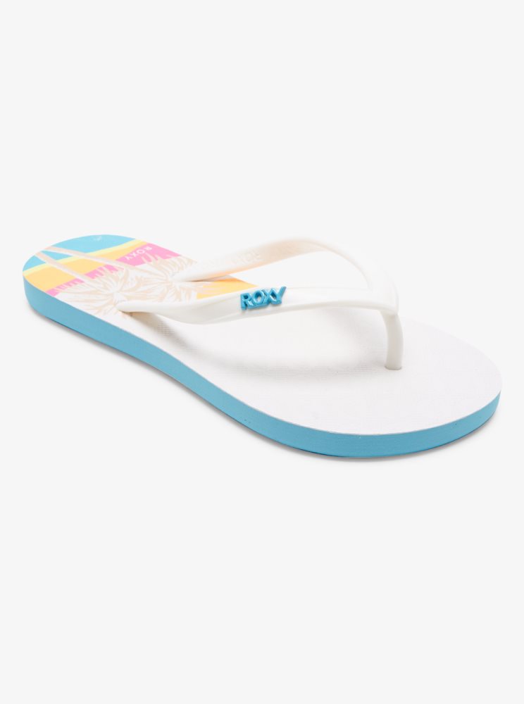 White Kids\' Roxy 4-16 Viva Stamp Sandals | USA BMGL-57218