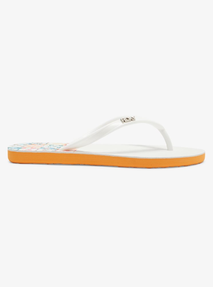 White Kids' Roxy 4-16 Viva Stamp Sandals | USA DBLR-36180