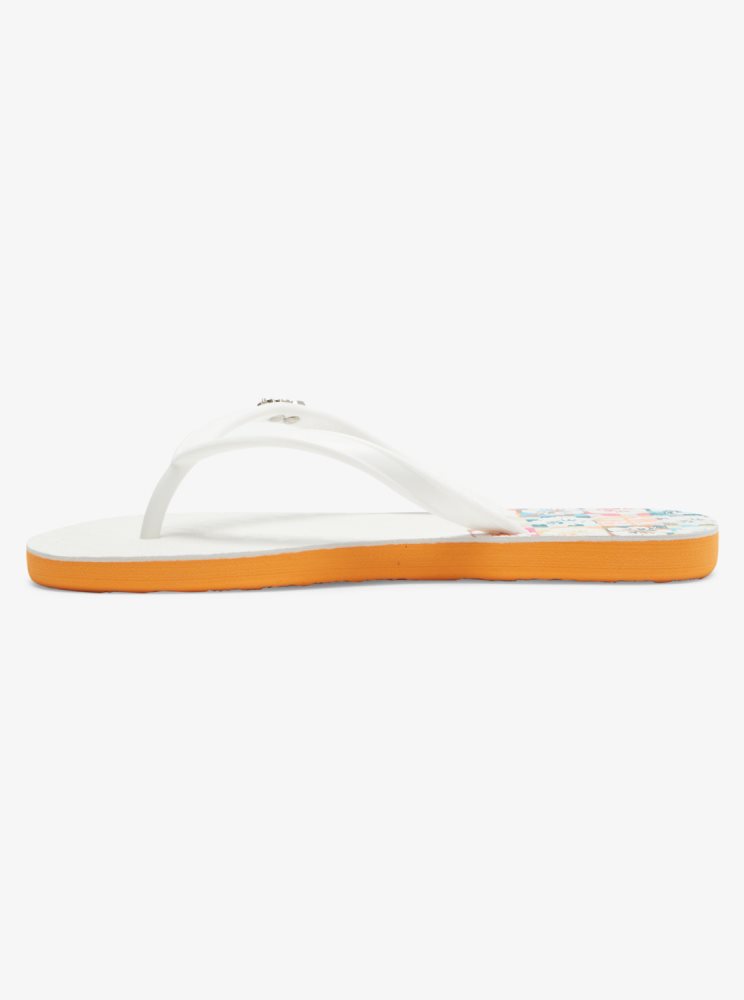 White Kids' Roxy 4-16 Viva Stamp Sandals | USA DBLR-36180