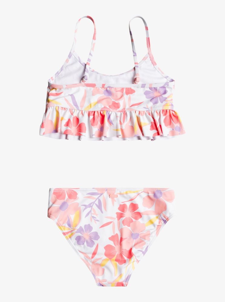 White Kids' Roxy 7-16 Second Emotion Crop Top Set Bikinis | USA VXSB-43517