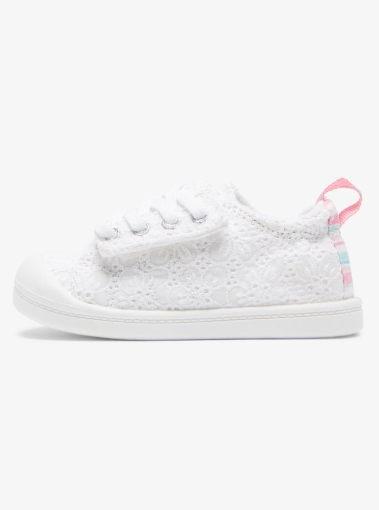 White Kids' Roxy Bayshore Sneakers | USA JCDP-18924