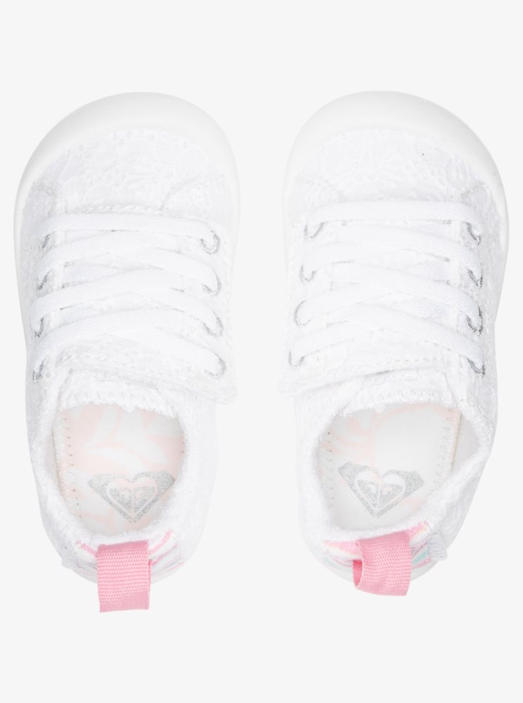 White Kids' Roxy Bayshore Sneakers | USA JCDP-18924