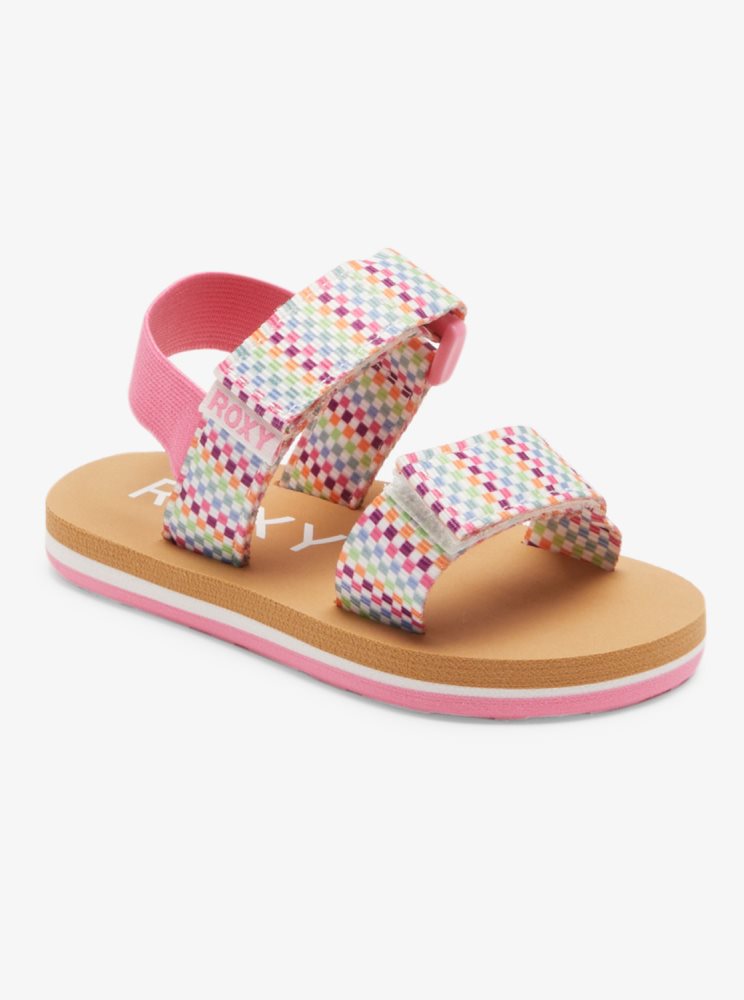 White Kids\' Roxy Cage Sandals | USA JMIW-37628