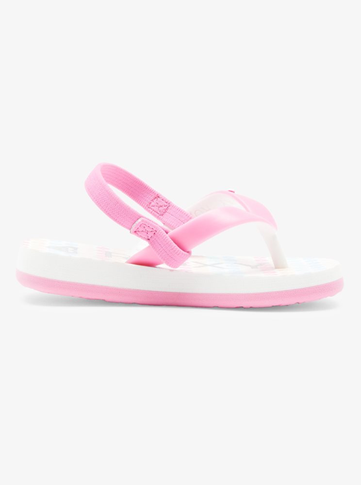 White Kids' Roxy Tahiti Flip Flops | USA USYX-51298