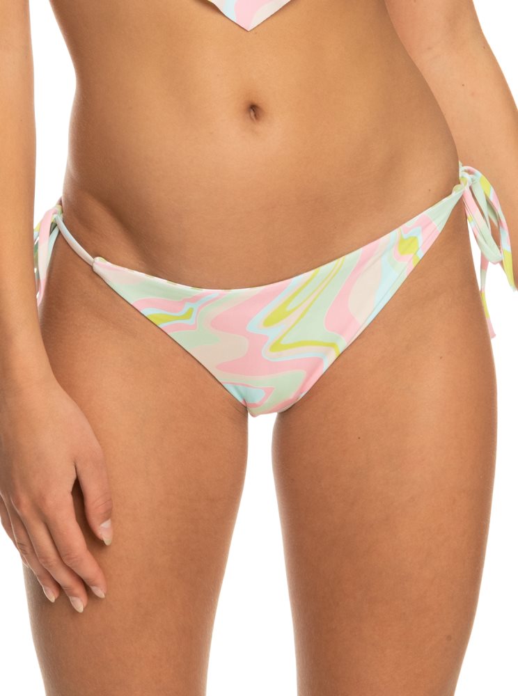 White / Multicolor Women's Roxy Tropics Hype Cheeky Reversible Bikini Bottoms | USA USYP-16239