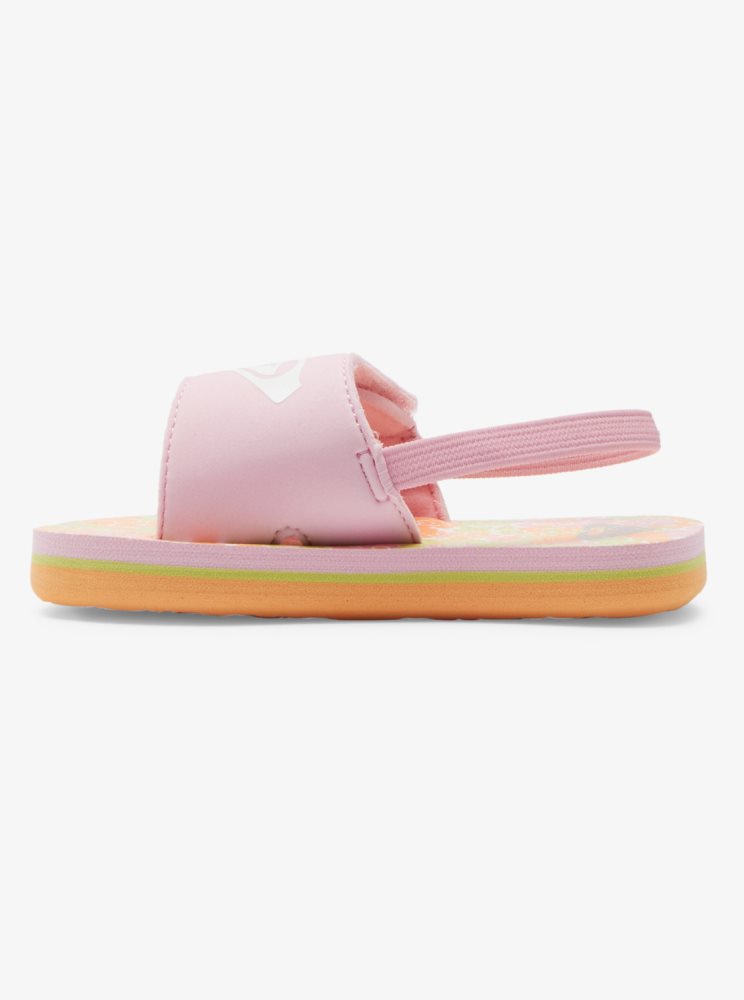 White / Orange / Pink Kids' Roxy Finn Sandals | USA QUIF-24931