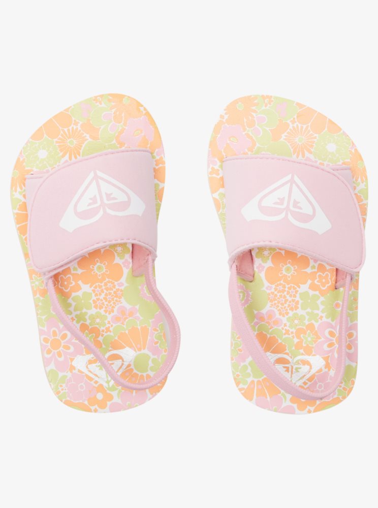 White / Orange / Pink Kids' Roxy Finn Sandals | USA QUIF-24931