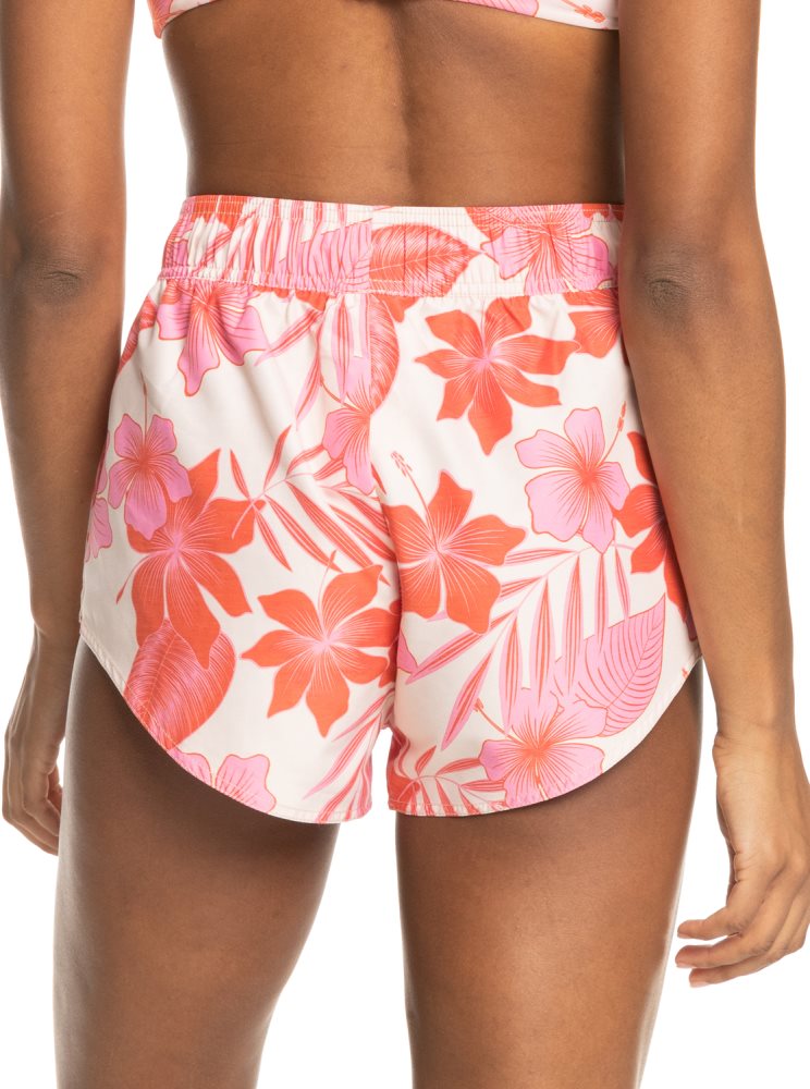 White / Orange / Pink Women's Roxy New Fashion Boardshorts | USA FRIW-18356