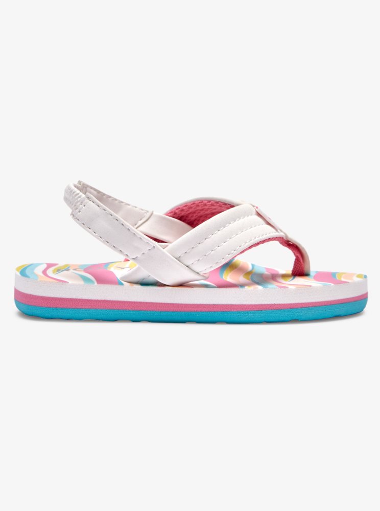 White / Pink Kids' Roxy Vista Loreto Sandals | USA LRGE-69873