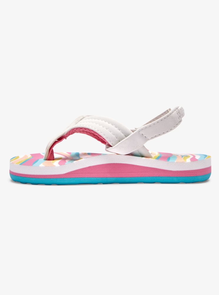 White / Pink Kids' Roxy Vista Loreto Sandals | USA LRGE-69873