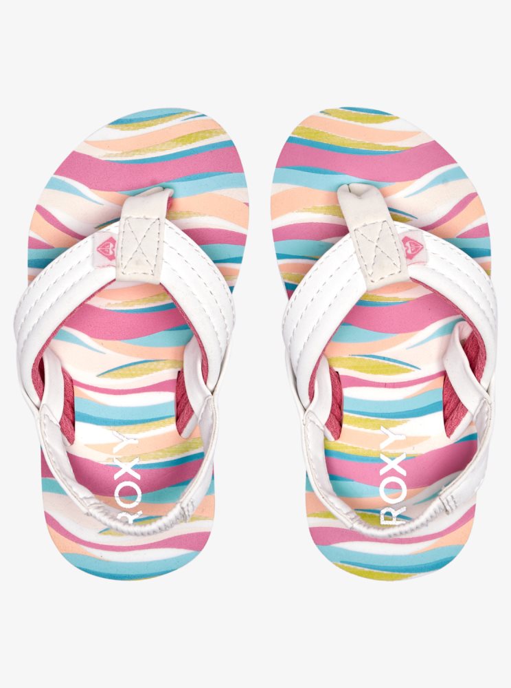 White / Pink Kids' Roxy Vista Loreto Sandals | USA LRGE-69873