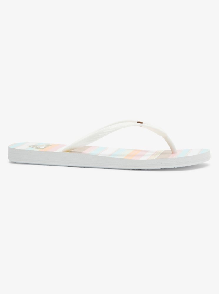 White / Pink / Multicolor Women's Roxy Bermuda Sandals | USA HGIR-37015