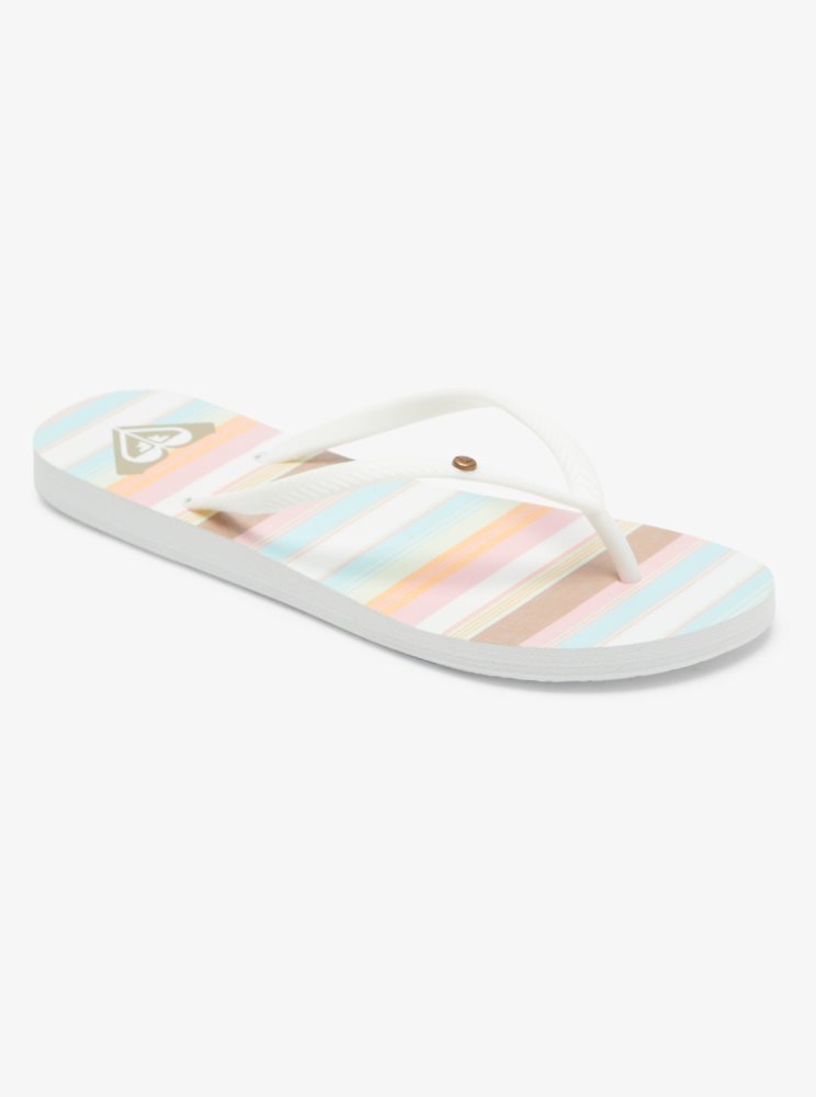 White / Pink / Multicolor Women\'s Roxy Bermuda Sandals | USA HGIR-37015