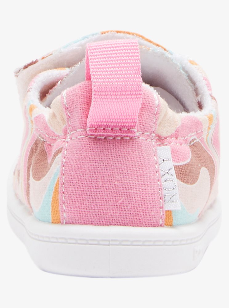 White / Pink / Turquoise Kids' Roxy Bayshore Sneakers | USA OVEN-75639