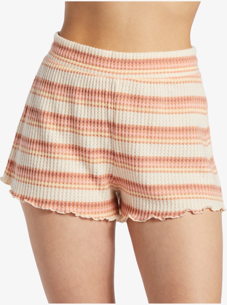 White / Pink Women's Roxy Twilight Mood Printed Shorts | USA WYCP-98607