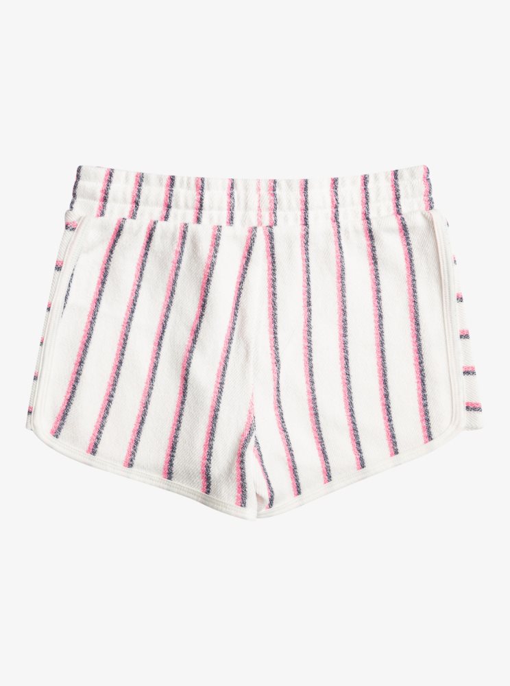 White Stripes Kids' Roxy 4-16 Cute People Sweat Shorts | USA WJKA-30519