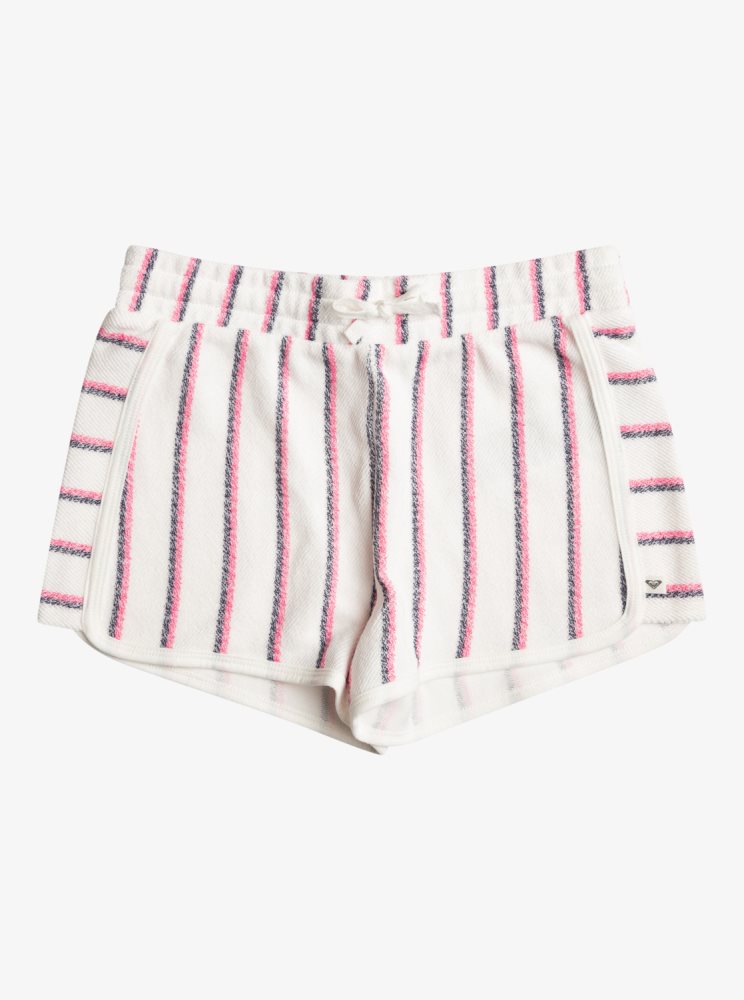 White Stripes Kids\' Roxy 4-16 Cute People Sweat Shorts | USA WJKA-30519