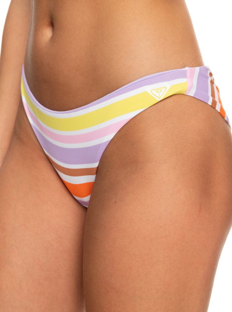 White Stripes Women's Roxy Surf.Kind.Kate. Cheeky Bikini Bottoms | USA DOBA-78239