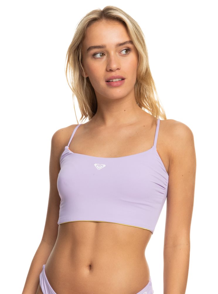 White Stripes Women's Roxy Surf.Kind.Kate. Reversible Tank Bikini Tops | USA XMFP-31465