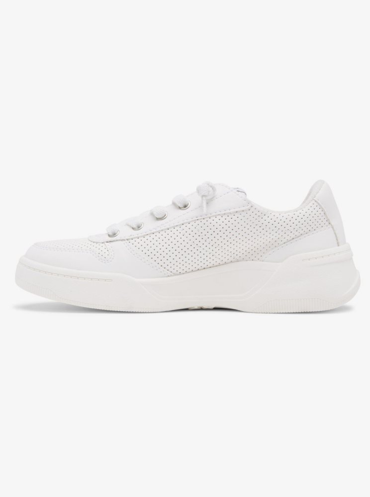 White / White Women's Roxy Harper Sneakers | USA NGFK-93481