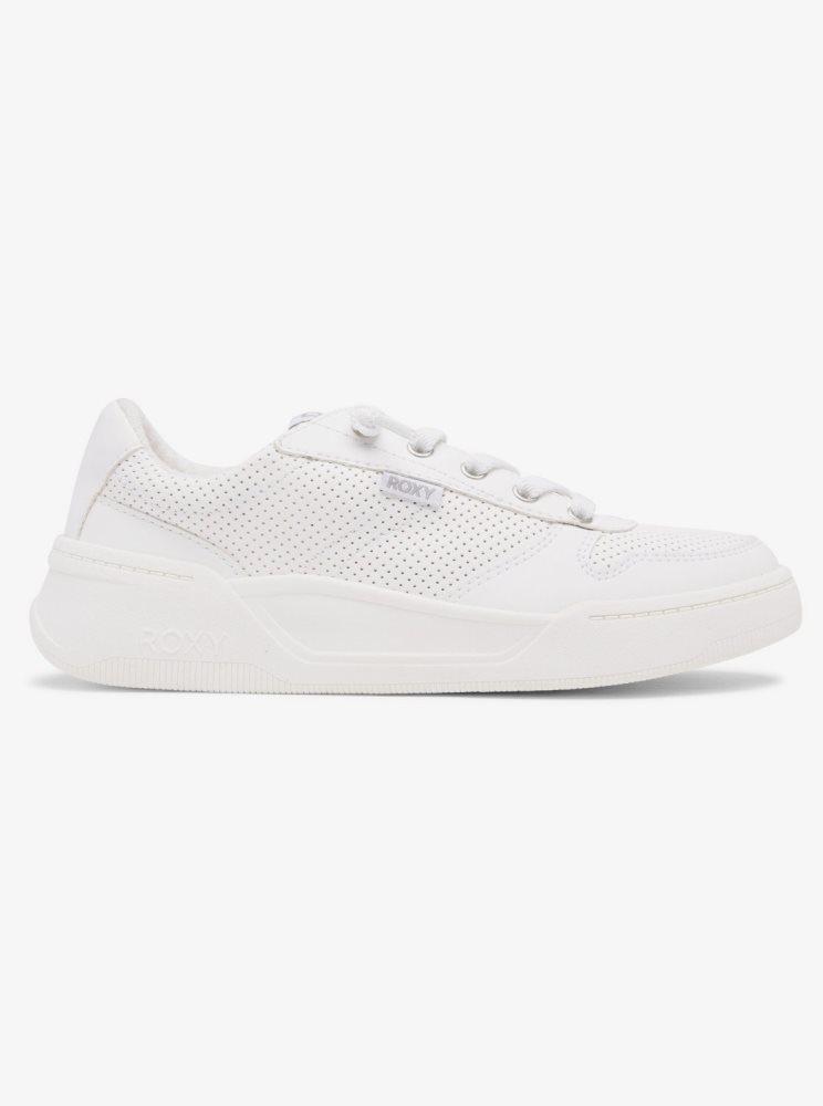 White / White Women's Roxy Harper Sneakers | USA NGFK-93481