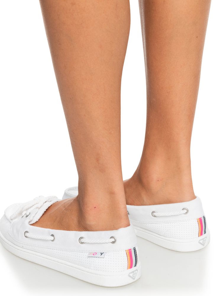 White Women's Roxy Ahoy Sneakers | USA CMXK-13867