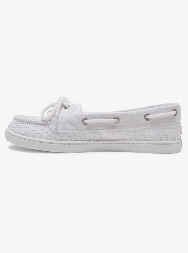 White Women's Roxy Ahoy Sneakers | USA CMXK-13867