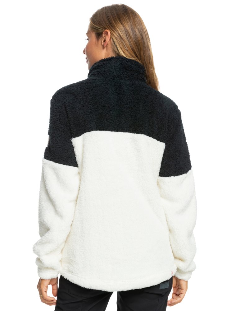 White Women's Roxy Alabama Sherpa Pullover Jackets | USA KJHY-35087