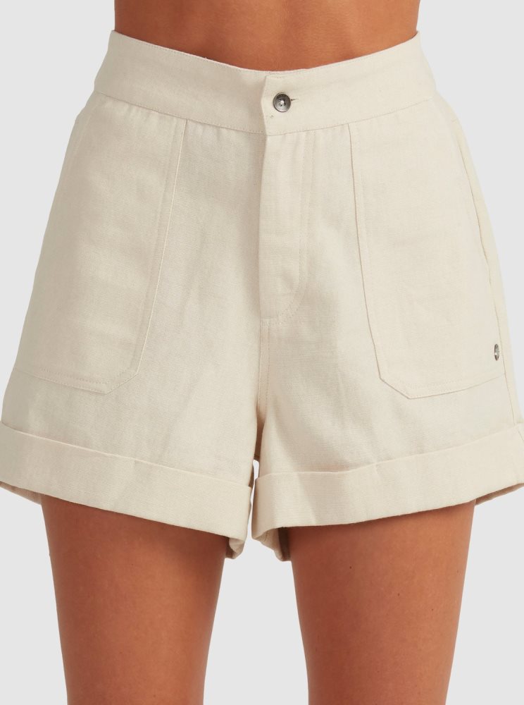 White Women\'s Roxy Alta Shorts | USA TYHW-73185