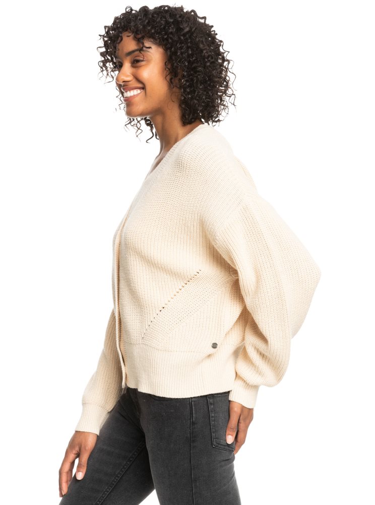 White Women's Roxy Amazing Hours Cardigan Sweaters | USA CFND-81205