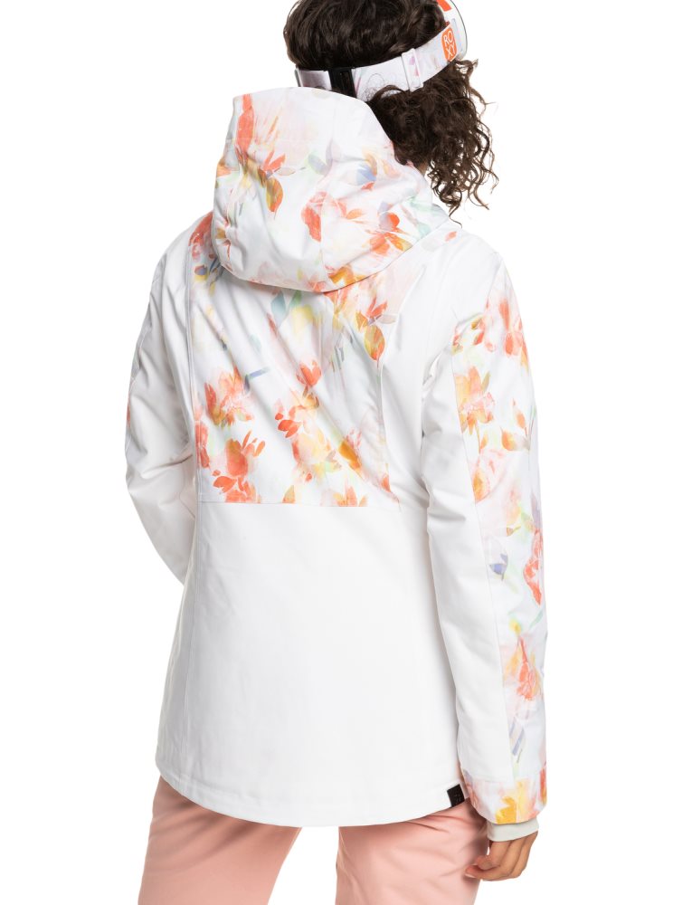 White Women's Roxy Andie Insulated Ski Jackets | USA UGQW-49650